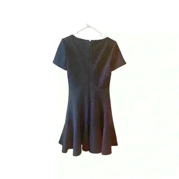 Rebecca Taylor Womens Back Zip Cap Sleeve Crew Neck Skater Dress Navy Blue 4. - Picture 2 of 8